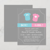 Invitation Le genre de bébé indiquent la partie bleue et rose (Devant / Derrière)