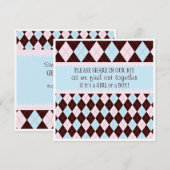 Invitation Le genre de bébé indiquent la partie dans le (Devant / Derrière)