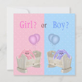 Invitation Le genre de bébé indiquent les lapins et les (Dos)