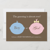 Invitation Le genre de bébé indiquent l'invitation de partie (Devant)