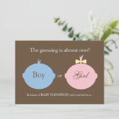 Invitation Le genre de bébé indiquent l'invitation de partie (Debout devant)