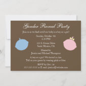 Invitation Le genre de bébé indiquent l'invitation de partie (Dos)