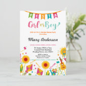 Invitation Le genre de bébé indiquent l'invitation mexicaine (Debout devant)