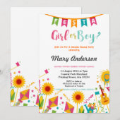 Invitation Le genre de bébé indiquent l'invitation mexicaine (Devant / Derrière)