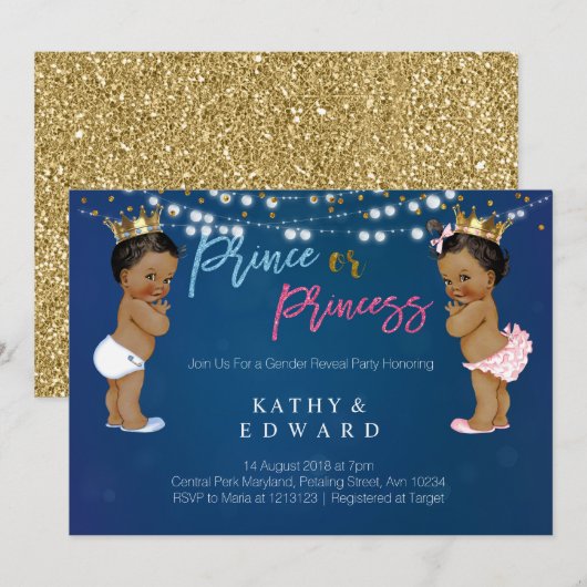 Invitation Le genre de bleu marine indiquent l'invitation (Devant / Derrière)