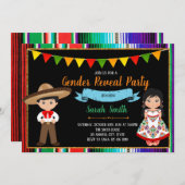 Invitation Le genre de Fiesta révèle l'invitation de la fête (Devant / Derrière)