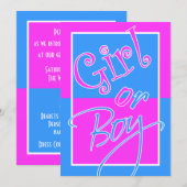 Invitation Le genre de garçon ou de fille indiquent le neutre (Devant / Derrière)