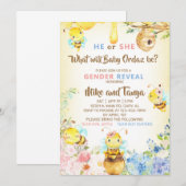 Invitation Le genre de l'abeille révèle l'invitation, l'abeil (Devant / Derrière)