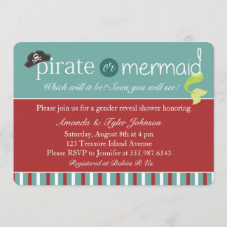 Invitation Le genre de pirate ou de sirène indiquent