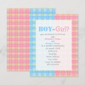 Invitation Le genre de plaid indiquent l'invitation de partie (Devant / Derrière)