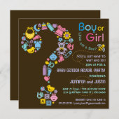 Invitation Le genre de point d'interrogation indiquent (Devant / Derrière)