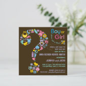 Invitation Le genre de point d'interrogation indiquent (Debout devant)