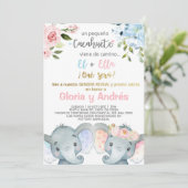 Invitation Le genre des éléphants révèle l'invitation, l'espa (Debout devant)