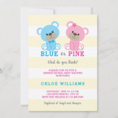 Invitation Le genre d'ours de nounours indiquent l'invitation (Devant)