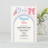 Invitation Le genre du bébé révèle des Bébés ou des Bows (Debout devant)