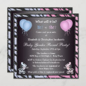 Invitation Le genre élégant de bébé indiquent des zèbres et (Devant / Derrière)