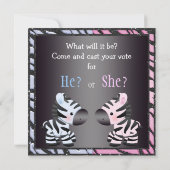 Invitation Le genre élégant de bébé indiquent des zèbres et (Dos)