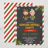 Invitation Le genre elfe de Noël révèle l'invitation de la fê (Devant / Derrière)