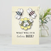 Invitation Le genre heureux de bébé de famille d'abeille (Debout devant)