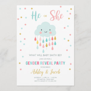 Invitation Le genre indiquent des couleurs de baisses de