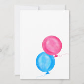 Invitation Le genre indiquent la typographie rose de ballons (Dos)