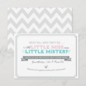 Invitation Le genre indiquent le baby shower (Devant / Derrière)