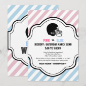 Invitation Le genre indiquent le rose de fille de garçon de (Devant / Derrière)