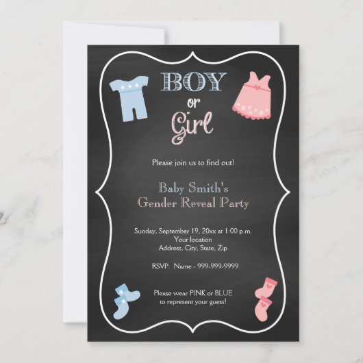 Invitation Le genre indiquent l'invitation de partie (Devant)