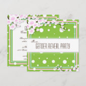 Invitation Le genre indiquent l'invitation de partie - vert (Devant / Derrière)