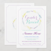 Invitation Le genre indiquent l'invitation floral rose de (Devant / Derrière)