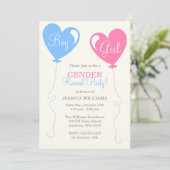 Invitation Le genre indiquent l'ivoire de bleu de rose de (Debout devant)