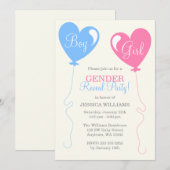 Invitation Le genre indiquent l'ivoire de bleu de rose de (Devant / Derrière)