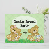 Invitation Le genre mignon d'ours indiquent la partie (Debout devant)