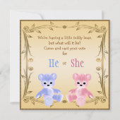 Invitation Le genre mignon indiquent le nounours (Dos)