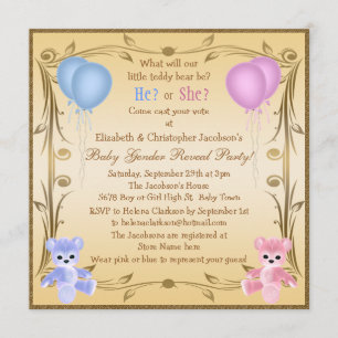 Invitation Le genre mignon indiquent le nounours