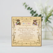 Invitation Le genre mignon indiquent le nounours (Debout devant)