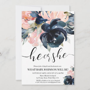 Invitation Le genre Navy et Blush révèle l'invitation. Invita