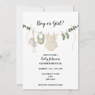 Invitation Le genre neutre sur le thème du Boho révèle