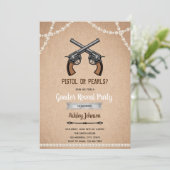 Invitation Le genre pistolet ou perle révèle l'invitation (Debout devant)