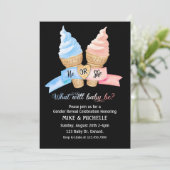 Invitation Le genre révèle la fête, quel est le scoop (Debout devant)