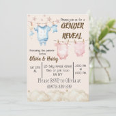 Invitation Le genre révèle l'invitation de la ligne de vêteme (Debout devant)