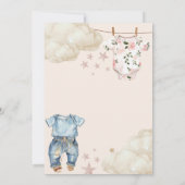 Invitation Le genre révèle l'invitation de la ligne de vêteme (Dos)