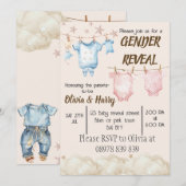 Invitation Le genre révèle l'invitation de la ligne de vêteme (Devant / Derrière)