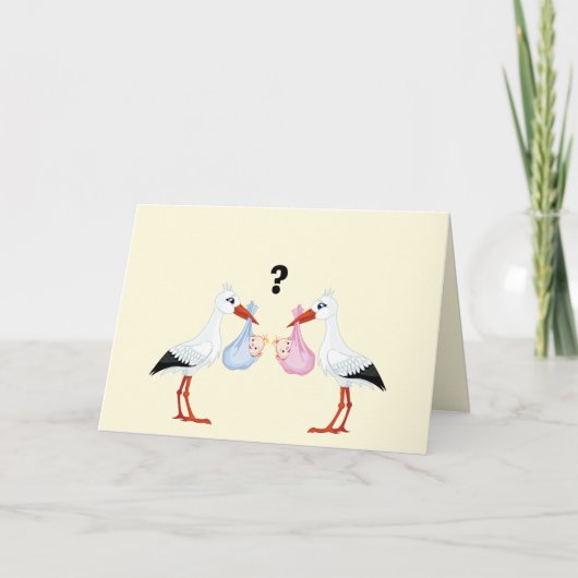 Invitation Le genre révèle une jolie cigogne (Devant)