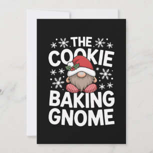 Invitation Le Gnome de Cuisson de Biscuits Noël Holly Flocon 