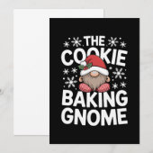Invitation Le Gnome de Cuisson de Biscuits Noël Holly Flocon  (Devant / Derrière)