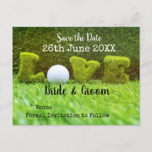 Invitation Le golf sauve la date avec l'amour et le golfeur d