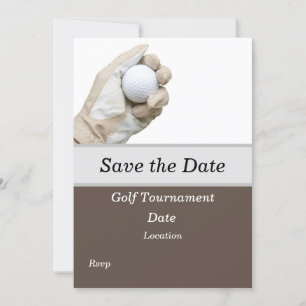 Invitation Le golfeur tient un ballon de golf pour le golfeur