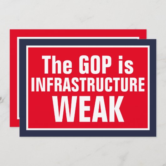 Invitation Le GOP est Infrastructure Faible Vote Bleu (Devant / Derrière)