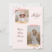 Invitation Le Grad Alors & Maintenant 2 Diplôme Photo Terrazz (Devant)